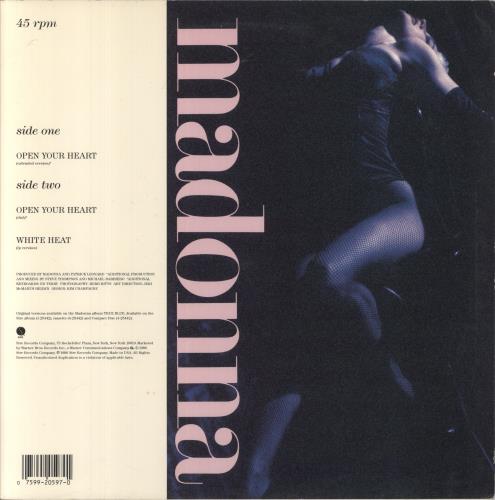 Madonna Open Your Heart - Gold Promo Stamped 12" vinyl single (12 inch record / Maxi-single) US MAD12OP844986