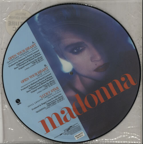 Madonna Open Your Heart - Stickered Sleeve 12" vinyl picture disc (12 inch picture record) UK MAD2POP341235