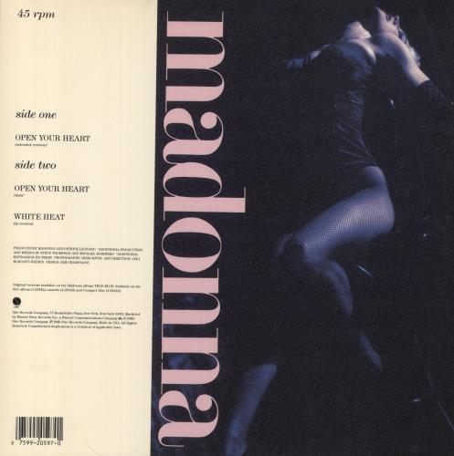 Madonna Open Your Heart 12" vinyl single (12 inch record / Maxi-single) US MAD12OP05488