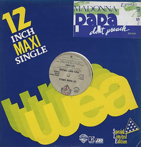 Madonna Papa Don't Preach 12" vinyl single (12 inch record / Maxi-single) Philippino MAD12PA314454
