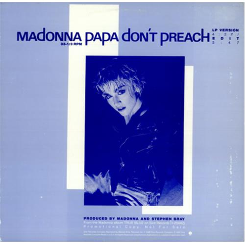 Madonna Papa Don't Preach US Promo