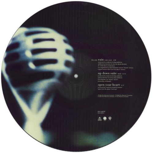 Madonna Rain + Insert 12" vinyl picture disc (12 inch picture record) UK MAD2PRA19367