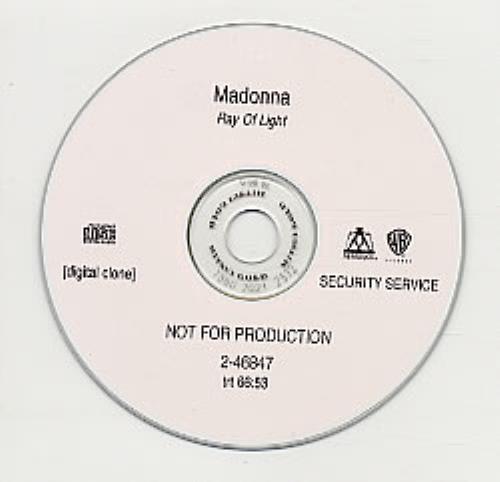 Madonna Ray Of Light - Full Album CD-R acetate US MADCRRA110469