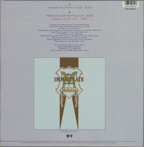 Madonna Rescue Me 12" vinyl single (12 inch record / Maxi-single) Australian MAD12RE05465