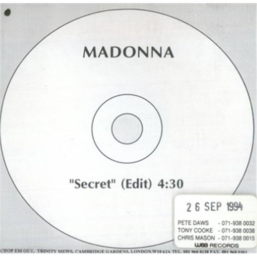 Madonna Secret - Edit CD-R acetate UK MADCRSE51924