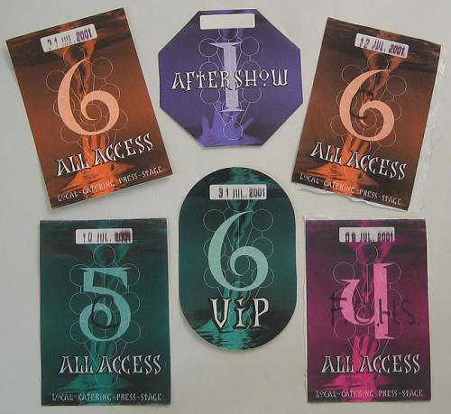 Madonna Set Of 6 Crew & VIP Passes tour pass UK MADTPSE422606