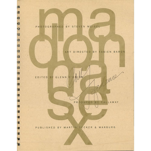 Madonna Sex - Autographed book UK MADBKSE497099