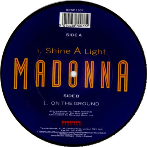 Madonna Shine A Light 7" vinyl picture disc (7 inch picture disc single) UK MAD7PSH11991