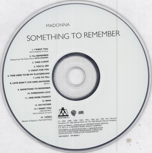 Madonna Something To Remember - 2nd CD album (CDLP) Mexican MADCDSO264122