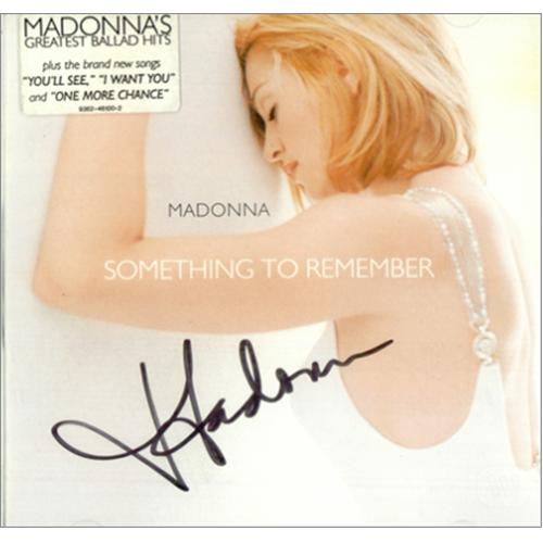 Madonna Something To Remember - Autographed CD album (CDLP) UK MADCDSO55295