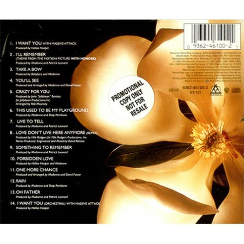 Madonna Something To Remember - Autographed CD album (CDLP) UK MADCDSO55295