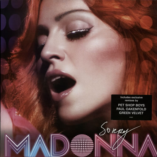 Madonna Sorry - Stickered Sleeve 12" vinyl single (12 inch record / Maxi-single) UK MAD12SO350296