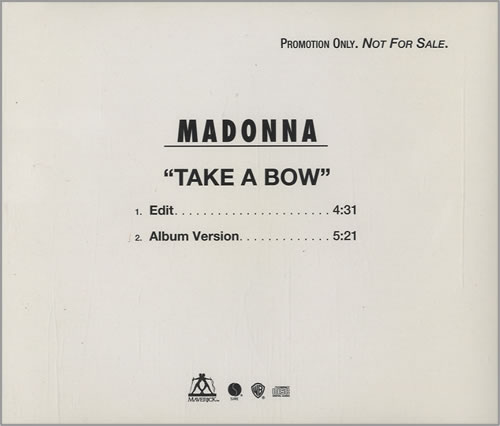 Madonna Take A Bow - 2-track CD single (CD5 / 5") US MADC5TA39915