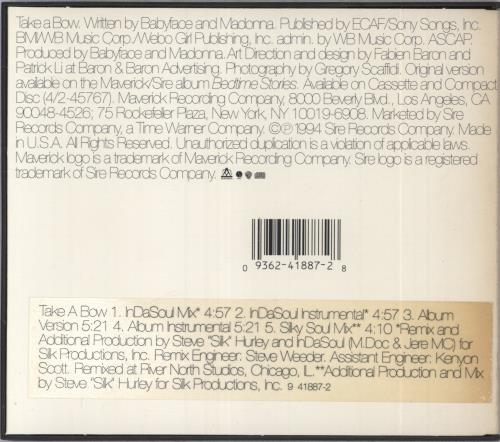 Madonna Take A Bow - Remixes CD single (CD5 / 5") US MADC5TA39044
