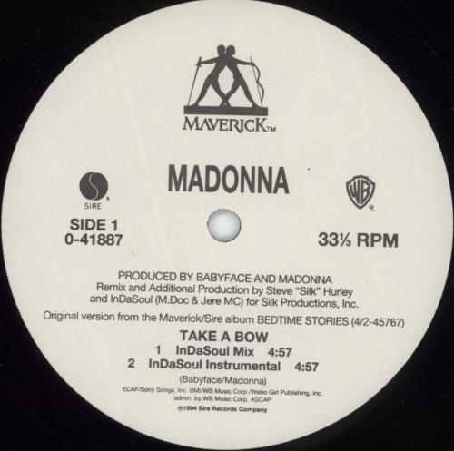 Madonna Take A Bow 12" vinyl single (12 inch record / Maxi-single) US MAD12TA865481