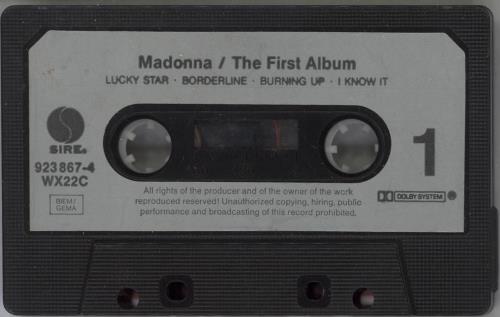 Madonna The First Album - Paper Labels cassette album UK MADCLTH41795