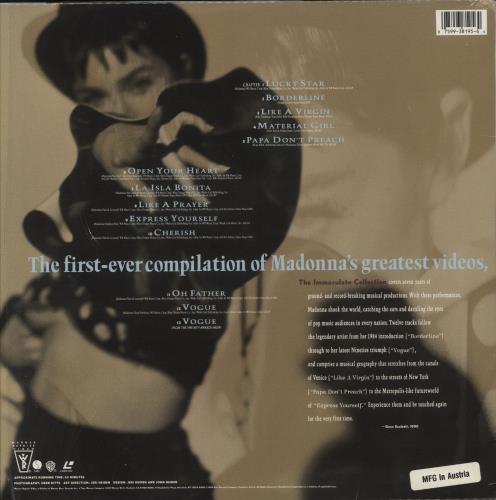 Madonna The Immaculate Collection - Shrink laserdisc / lazerdisc US MADLZTH37482
