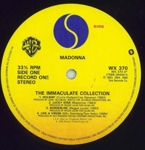 Madonna The Immaculate Collection - UK labels - VG 2-LP vinyl record set (Double LP Album) UK MAD2LTH828023