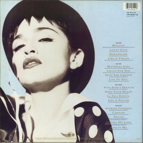 Madonna The Immaculate Collection - UK labels - VG 2-LP vinyl record set (Double LP Album) UK MAD2LTH828023