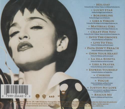 Madonna The Immaculate Collection CD single (CD5 / 5") Colombian MADC5TH263436