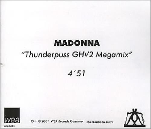 Madonna Thunderpuss GHV2 Megamix CD-R acetate German MADCRTH354602