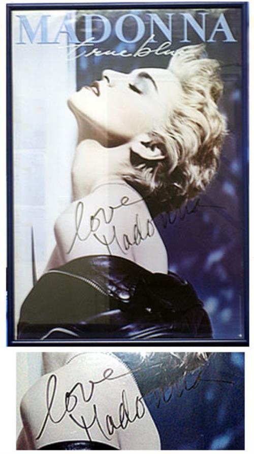 Madonna True Blue - Autographed memorabilia US MADMMTR342085
