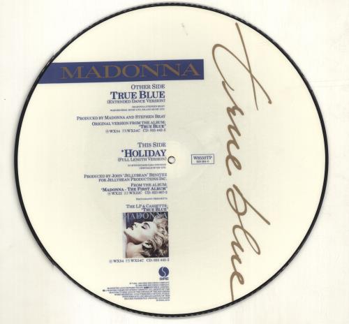 Madonna True Blue - Hype Stickered - EX 12" vinyl picture disc (12 inch picture record) UK MAD2PTR694595