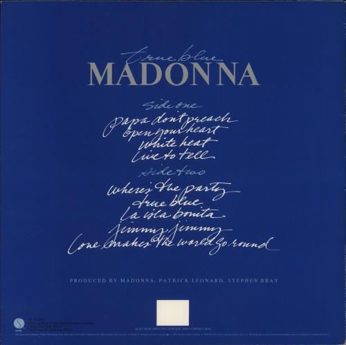 Madonna True Blue - RCA Record Club vinyl LP album (LP record) US MADLPTR598805