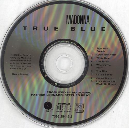 Madonna True Blue CD album (CDLP) German MADCDTR25715