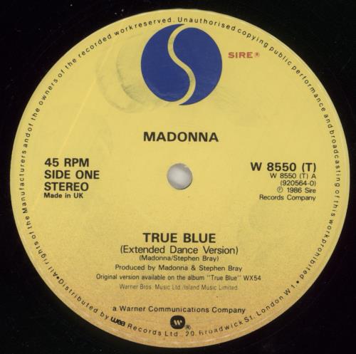 Madonna True Blue 12" vinyl single (12 inch record / Maxi-single) UK MAD12TR05484