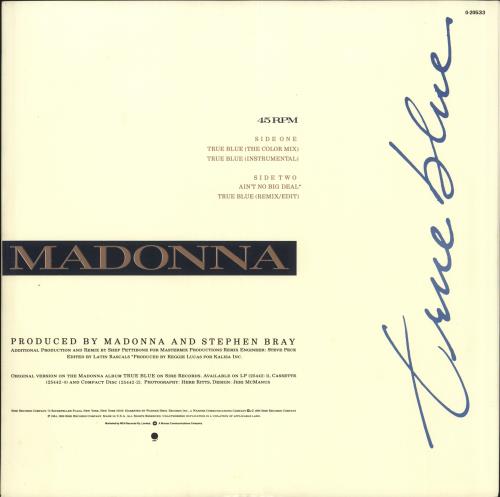Madonna True Blue 12" vinyl single (12 inch record / Maxi-single) Australian MAD12TR73742
