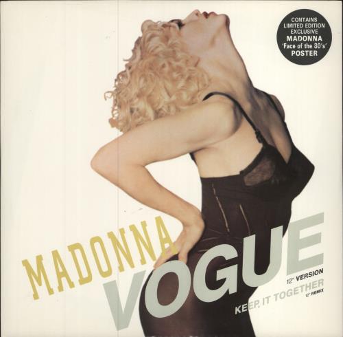 Madonna Vogue + Face Of The 80s Poster 12" vinyl single (12 inch record / Maxi-single) UK MAD12VO05455