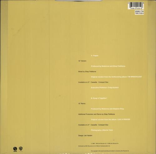 Madonna Vogue + Face Of The 80s Poster 12" vinyl single (12 inch record / Maxi-single) UK MAD12VO05455