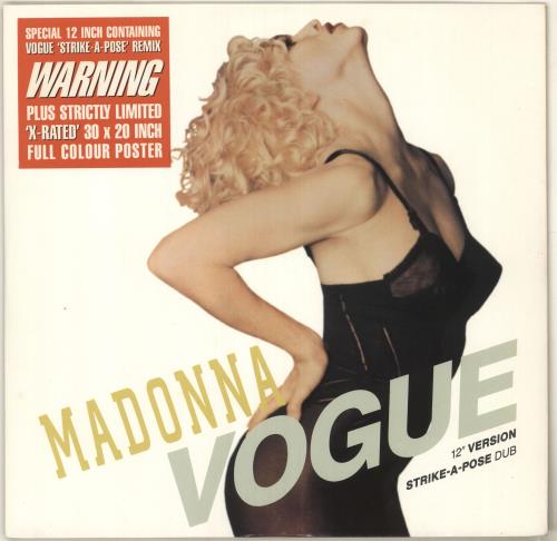 Madonna Vogue + X-rated Poster - EX 12" vinyl single (12 inch record / Maxi-single) UK MAD12VO287339