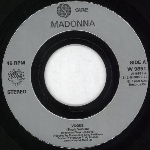 Madonna Vogue - Injection Jukebox + Glossy Sleeve 7" vinyl single (7 inch record / 45) French MAD07VO721048