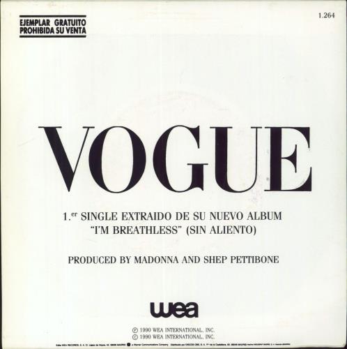 Madonna Vogue 7" vinyl single (7 inch record / 45) Spanish MAD07VO05361