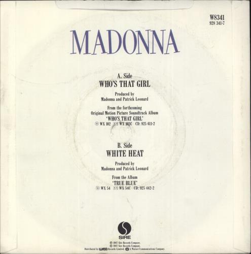 Madonna Who's That Girl - Inj - Paper Sleeve 7" vinyl single (7 inch record / 45) UK MAD07WH12783