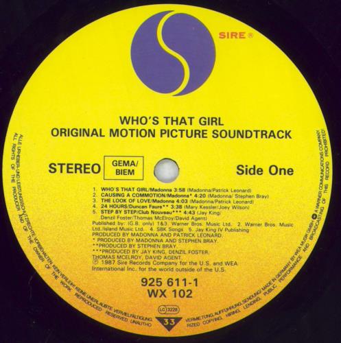 Madonna Who's That Girl - Promo Stickered vinyl LP album (LP record) UK MADLPWH827697