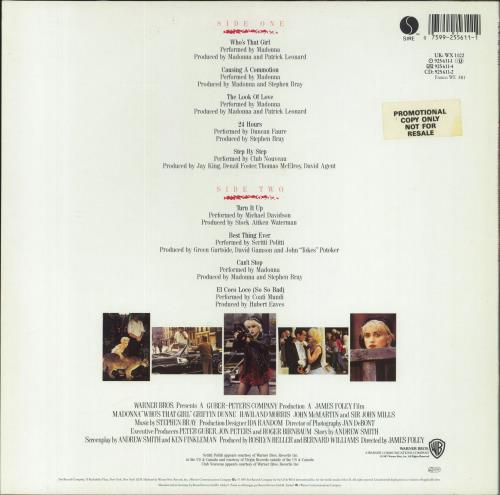Madonna Who's That Girl - Promo Stickered vinyl LP album (LP record) UK MADLPWH827697
