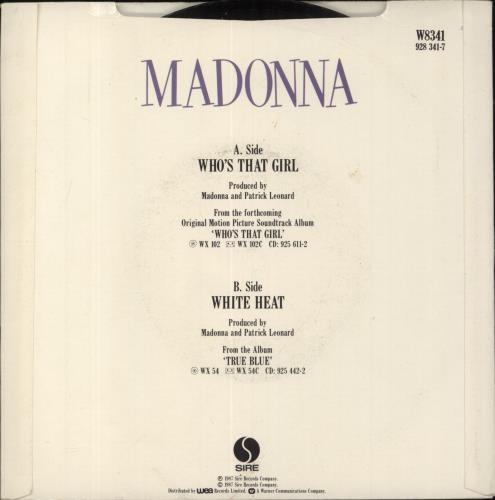 Madonna Who's That Girl - Solid - Card sleeve 7" vinyl single (7 inch record / 45) UK MAD07WH602566