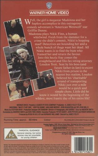Madonna Who's That Girl - The Movie video (VHS or PAL or NTSC) UK MADVIWH189130