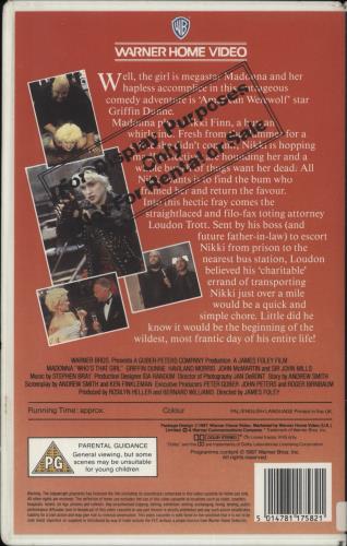 Madonna Who's That Girl - The Movie video (VHS or PAL or NTSC) UK MADVIWH865768