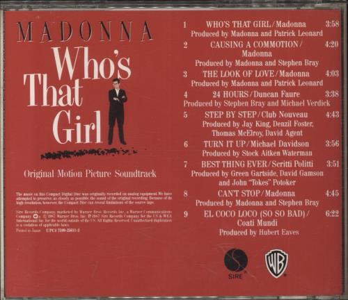 Madonna Who's That Girl CD album (CDLP) Japanese MADCDWH43269
