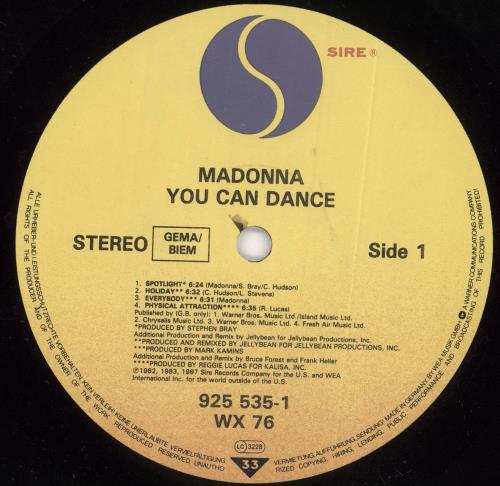 Madonna You Can Dance - Circular Sticker, Obi & Poster vinyl LP album (LP record) UK MADLPYO722077