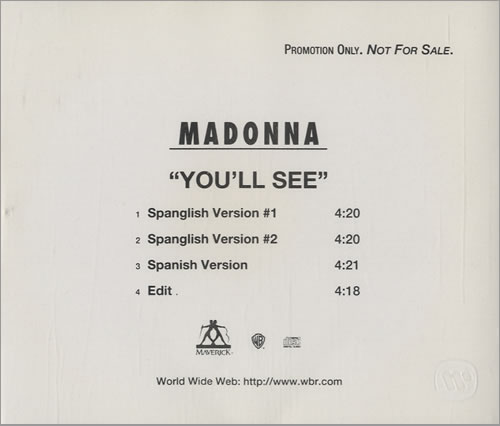 Madonna You'll See - Spanglish CD single (CD5 / 5") US MADC5YO65254