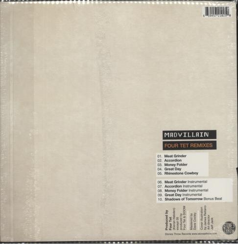 Madvillain Four Tet Remixes - Sealed 12" vinyl single (12 inch record / Maxi-single) US 5CI12FO881468