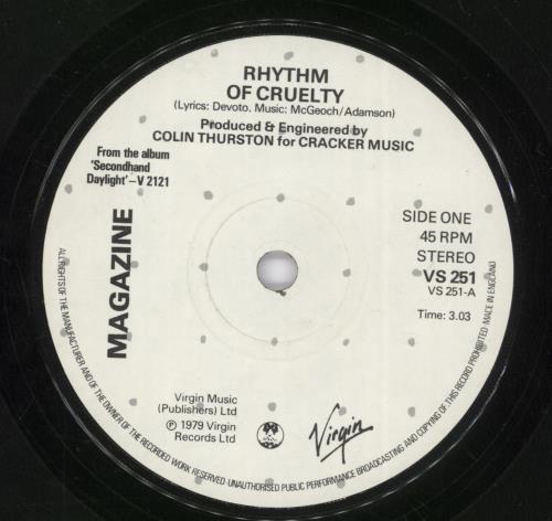 Magazine Rhythm Of Cruelty 7" vinyl single (7 inch record / 45) UK MGZ07RH77953