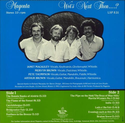 Magenta (Folk) Wot's Next Then....? vinyl LP album (LP record) UK 4C1LPWO792658