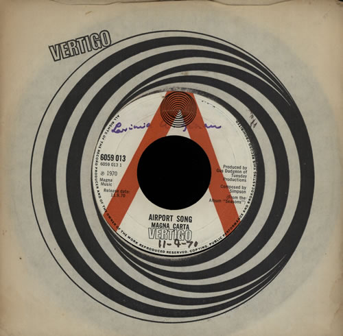 Magna Carta Airport Song - A Label 7" vinyl single (7 inch record / 45) UK GNC07AI569200