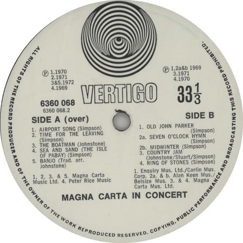 Magna Carta In Concert vinyl LP album (LP record) UK GNCLPIN354294